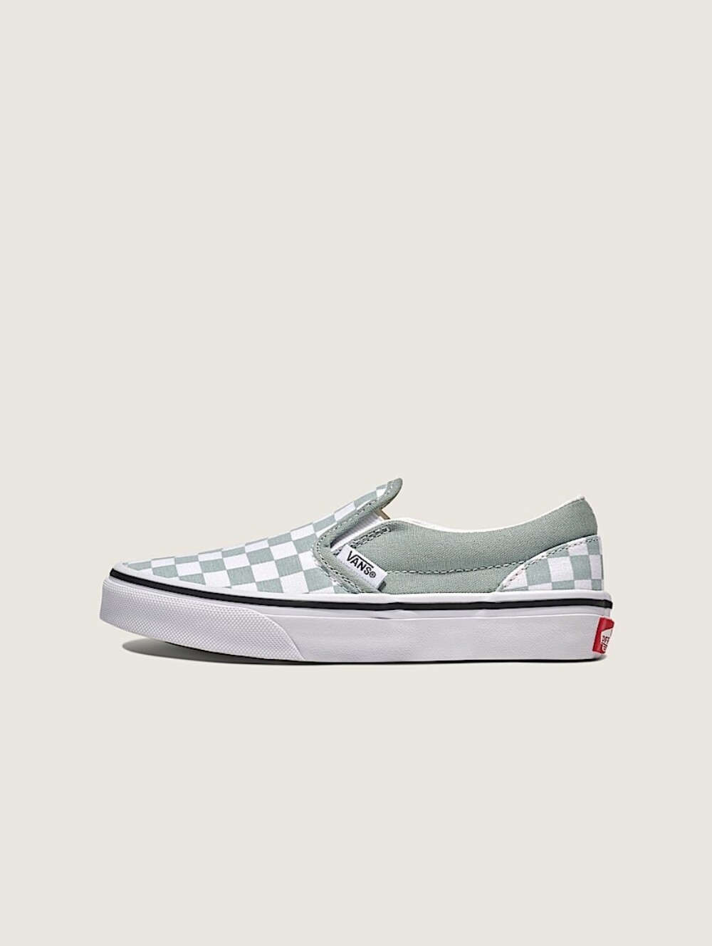 NWT Sz 11 Vans Little Kids Classic Slip-On Checkerboard Shoe Pure Gray/White